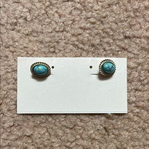 Turquoise Silver Stud Earrings